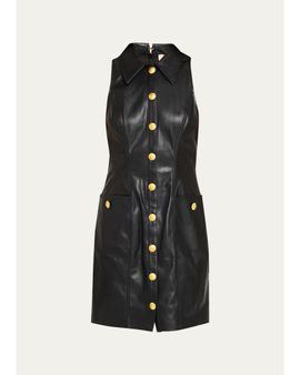 L'AGENCE Apolline Sleeveless Faux-Leather Mini Dress