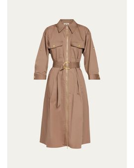 L'AGENCE Callen Belted Midi Shirtdress