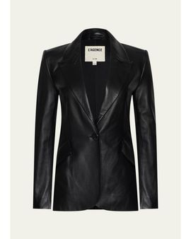 L'AGENCE Chamberlain Leather Single-Breasted Blazer
