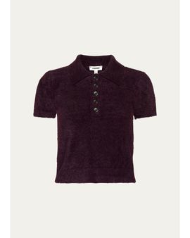 L'AGENCE Cirrus Crop Polo Shirt