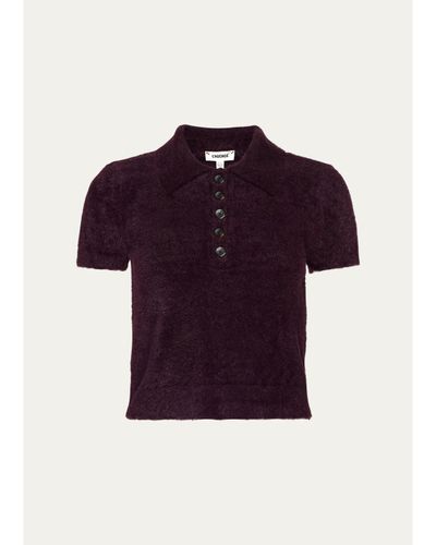 L'AGENCE Cirrus Crop Polo Shirt