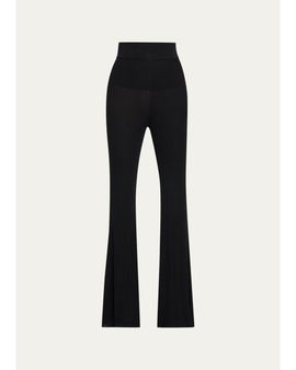 L'AGENCE Conan Rib-Knit Flare Pants
