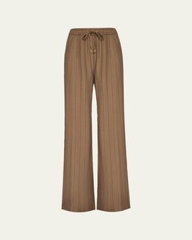 L'Agence Connie Striped Drawstring Trousers