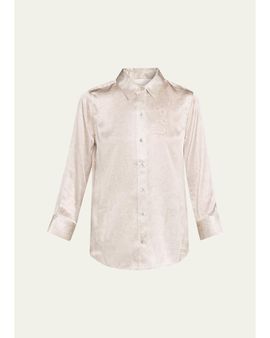 L'AGENCE Dani 3/4-Sleeve Silk Blouse
