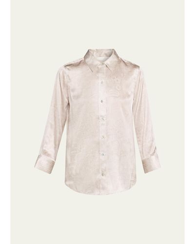 L'AGENCE Dani 3/4-Sleeve Silk Blouse
