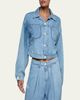 L'Agence Gaines Balloon-Sleeve Denim Jacket - 3