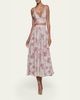 L'Agence Kaori Etoile-Print Linen Bralette Top - 2