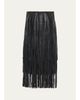 L'AGENCE Karoline Faux-Leather Fringe Maxi Skirt - 1
