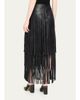 L'AGENCE Karoline Faux-Leather Fringe Maxi Skirt - 3