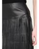 L'AGENCE Karoline Faux-Leather Fringe Maxi Skirt - 5