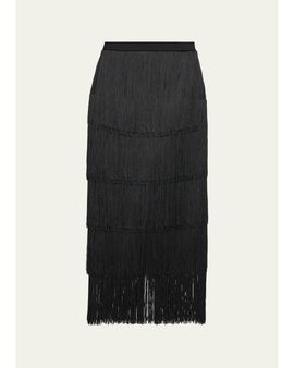 L'AGENCE Karolyn Fringe Midi Skirt