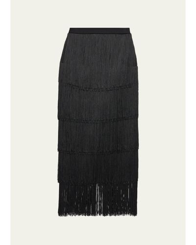 L'AGENCE Karolyn Fringe Midi Skirt