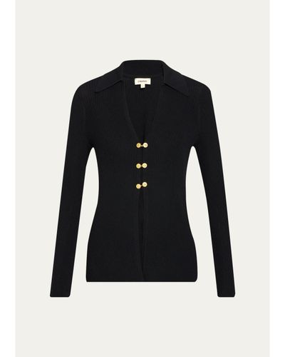 L'AGENCE Kaye Rib-Knit Cardigan Top