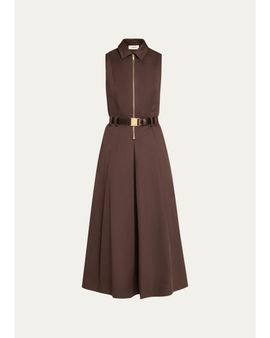 L'AGENCE Kolton Sleeveless Belted Midi Dress