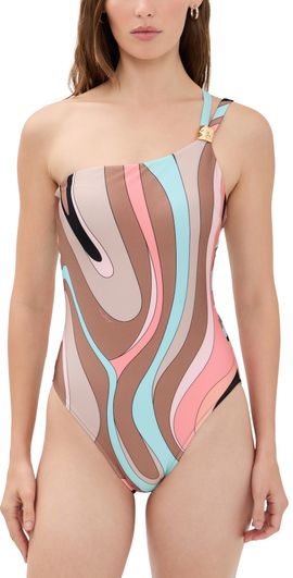 L'AGENCE L'AGENCE Abstract Swirl Karmin One-Piece Swimsuit Multi