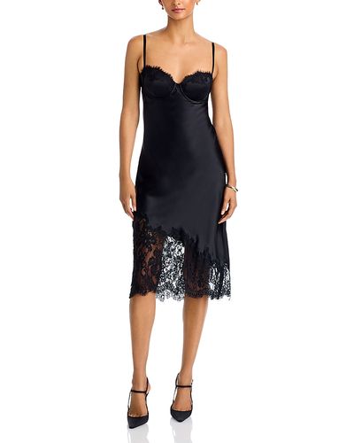 L'agence L'Agence Adrienne Silk Lace Trim Slip Dress