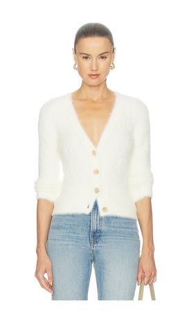 L'AGENCE L'AGENCE Agathe Fuzzy Collared Cardigan