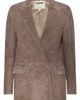 L'AGENCE L'AGENCE Aimee Relaxed Fit Double Breasted Suede Blazer - 5