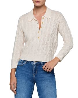 L'agence L'Agence Airy Cable Knit Wool Sweater