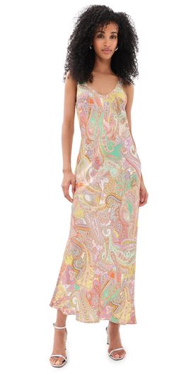 L'AGENCE L'AGENCE Akiya Tank Dress Green Multi Cluster Paisley