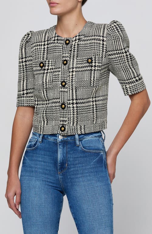 L'AGENCE L'AGENCE Allegra Glen Plaid Short Sleeve Cropped Jacket