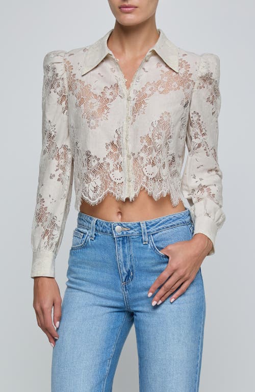 L'AGENCE L'AGENCE Anita Lace Crop Button-Up Shirt
