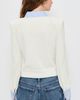 L'AGENCE L'AGENCE April Poplin Collar Pullover White/Blue Stripe - 3