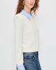 L'AGENCE L'AGENCE April Poplin Collar Pullover White/Blue Stripe - 4