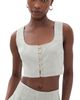 L'AGENCE L'AGENCE Arwen Cropped Vest Ivory/Tan/Blue Plaid - 1