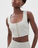 L'AGENCE L'AGENCE Arwen Cropped Vest Ivory/Tan/Blue Plaid - 2