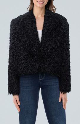 L'AGENCE L'AGENCE Aura Cropped Faux Fur Coat