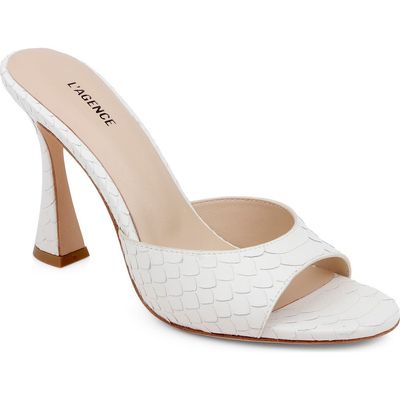 L'AGENCE L'AGENCE Avery II Snake Print Embossed Leather Sandal