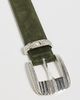 L'AGENCE L'AGENCE Aya Western Engraved Belt Olive Suede - 5
