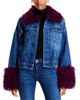 L'agence L'Agence Bronson Faux Fur Trim Denim Jacket - 1
