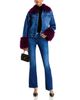 L'agence L'Agence Bronson Faux Fur Trim Denim Jacket - 2