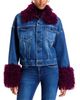 L'agence L'Agence Bronson Faux Fur Trim Denim Jacket - 3