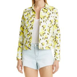 L'AGENCE L'AGENCE Celine Lemon Print Stretch Cotton Trucker Jacket