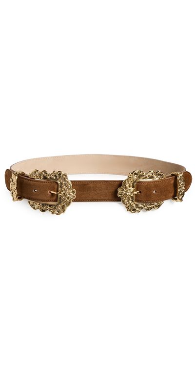 L'AGENCE L'AGENCE Chayenne Ornate Double Belt Tobacco Suede