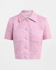 L'AGENCE L'AGENCE Chita Cropped Short Sleeve Jacket Peony/Silver Metallic Tweed - 2