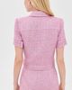 L'AGENCE L'AGENCE Chita Cropped Short Sleeve Jacket Peony/Silver Metallic Tweed - 4