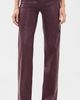 L'AGENCE L'AGENCE Clayton High Rise Wide Leg Faux Leather Jeans Deep Sangria Coated - 2