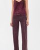 L'AGENCE L'AGENCE Clayton High Rise Wide Leg Faux Leather Jeans Deep Sangria Coated - 5
