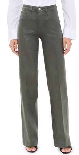 L'AGENCE L'AGENCE Coated Scottie Wide Jeans Ash Olive Coated