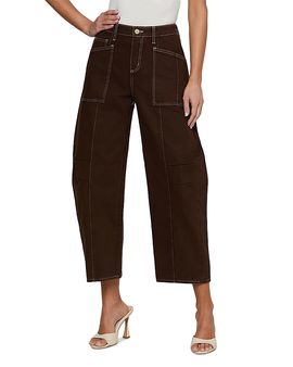 L'agence L'Agence Cody High Rise Rodeo Jeans in Brown/Natural Contrast