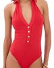L'AGENCE L'AGENCE Collard One Piece with Gold Branded Buttons Rouge - 1