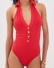 L'AGENCE L'AGENCE Collard One Piece with Gold Branded Buttons Rouge - 5