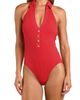 L'AGENCE L'AGENCE Collared Cable Knit One-Piece Swimsuit - 1