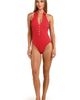 L'AGENCE L'AGENCE Collared Cable Knit One-Piece Swimsuit - 4