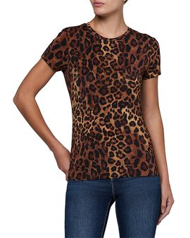 L'agence L'Agence Crewneck Short Sleeve Javan Leopard Tee