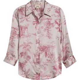 L'AGENCE L'AGENCE Dani Three-Quarter Sleeve Silk Button-Up Shirt